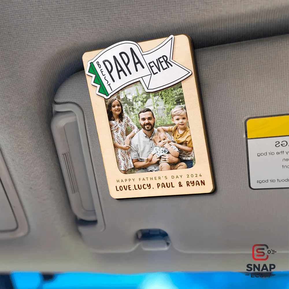 Wood Car Visor Clip - 3 Layer - 4