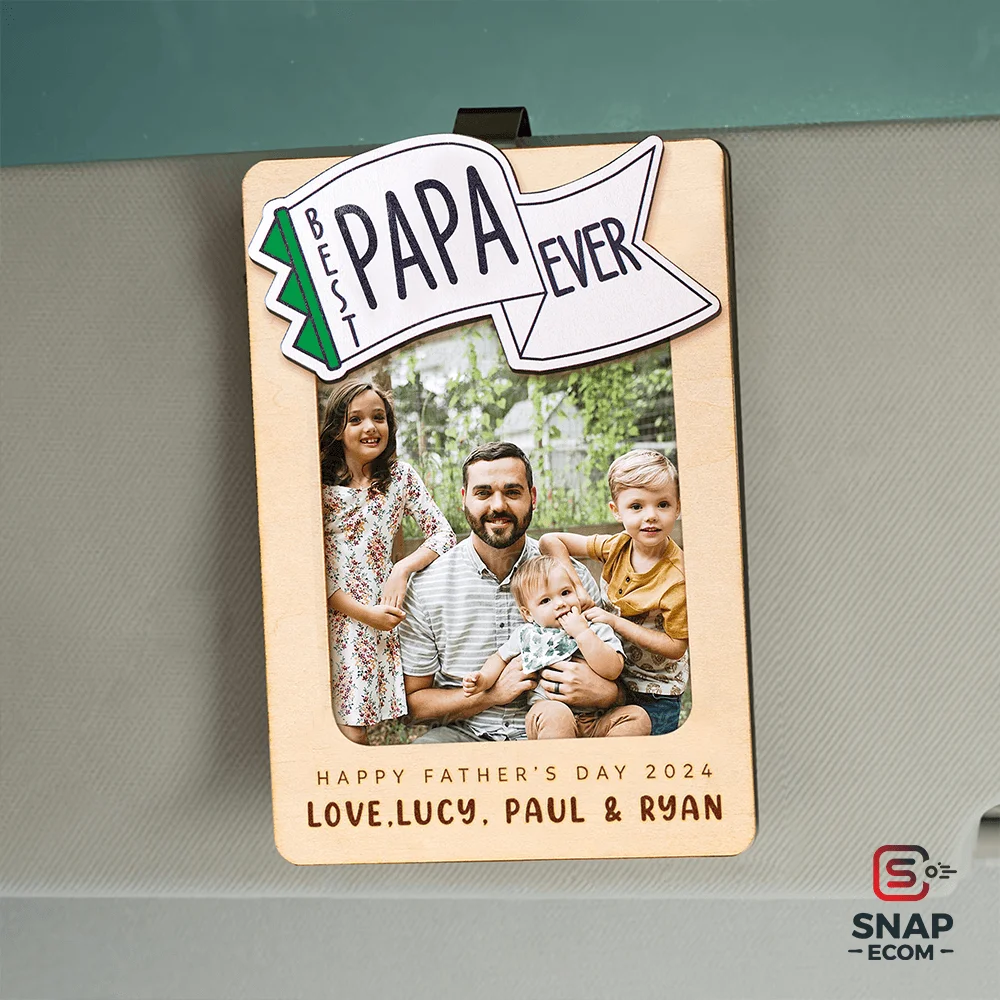 Wood Car Visor Clip - 3 Layer - 5