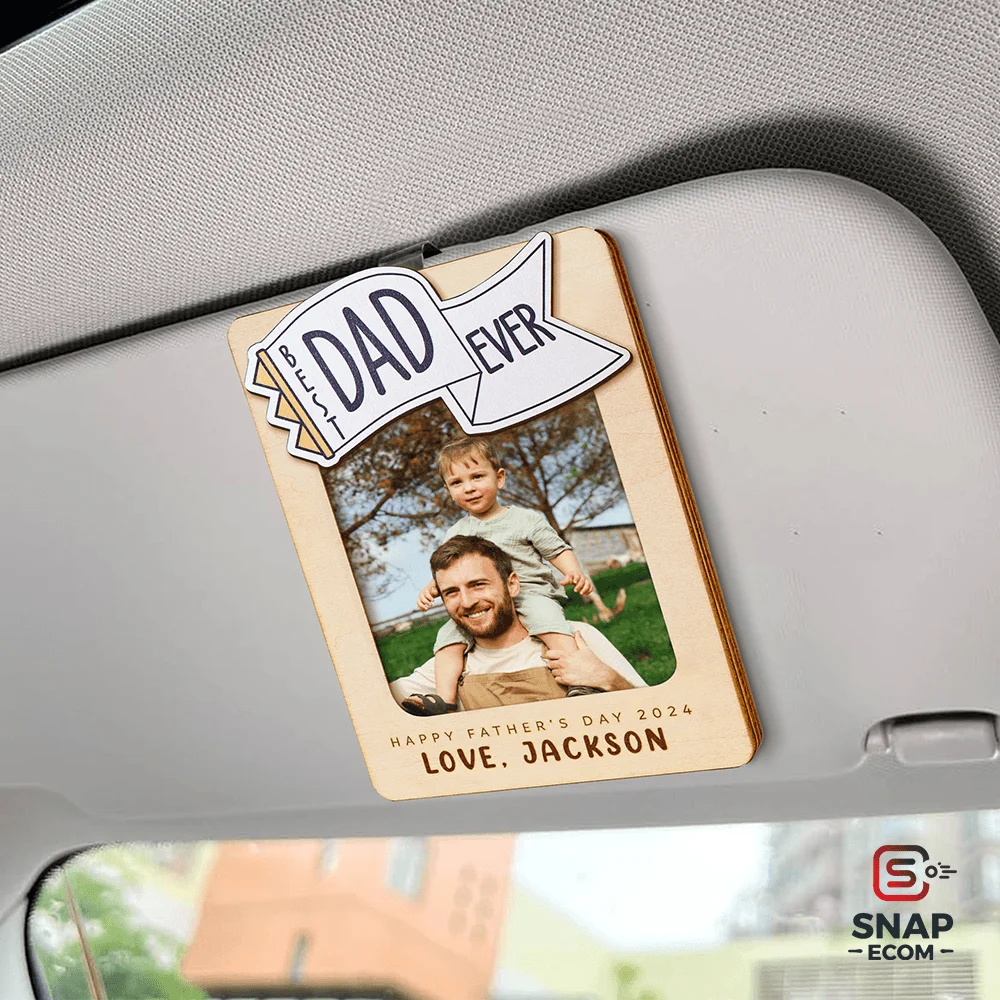 Wood Car Visor Clip - 3 Layer - 7