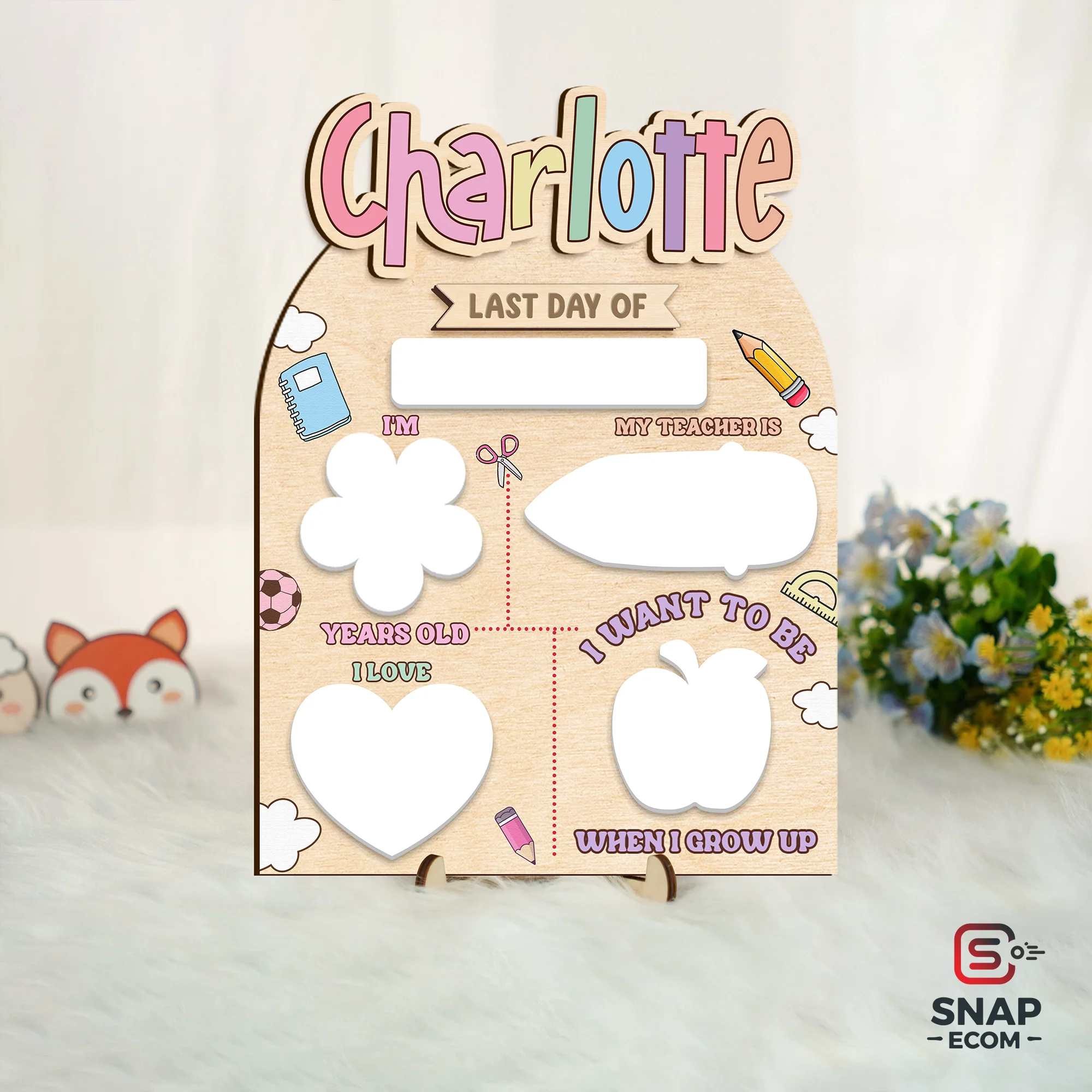 Persionalized First/ Last Day of School Sign Mix Wood and Acrylic - 2 layers - 8