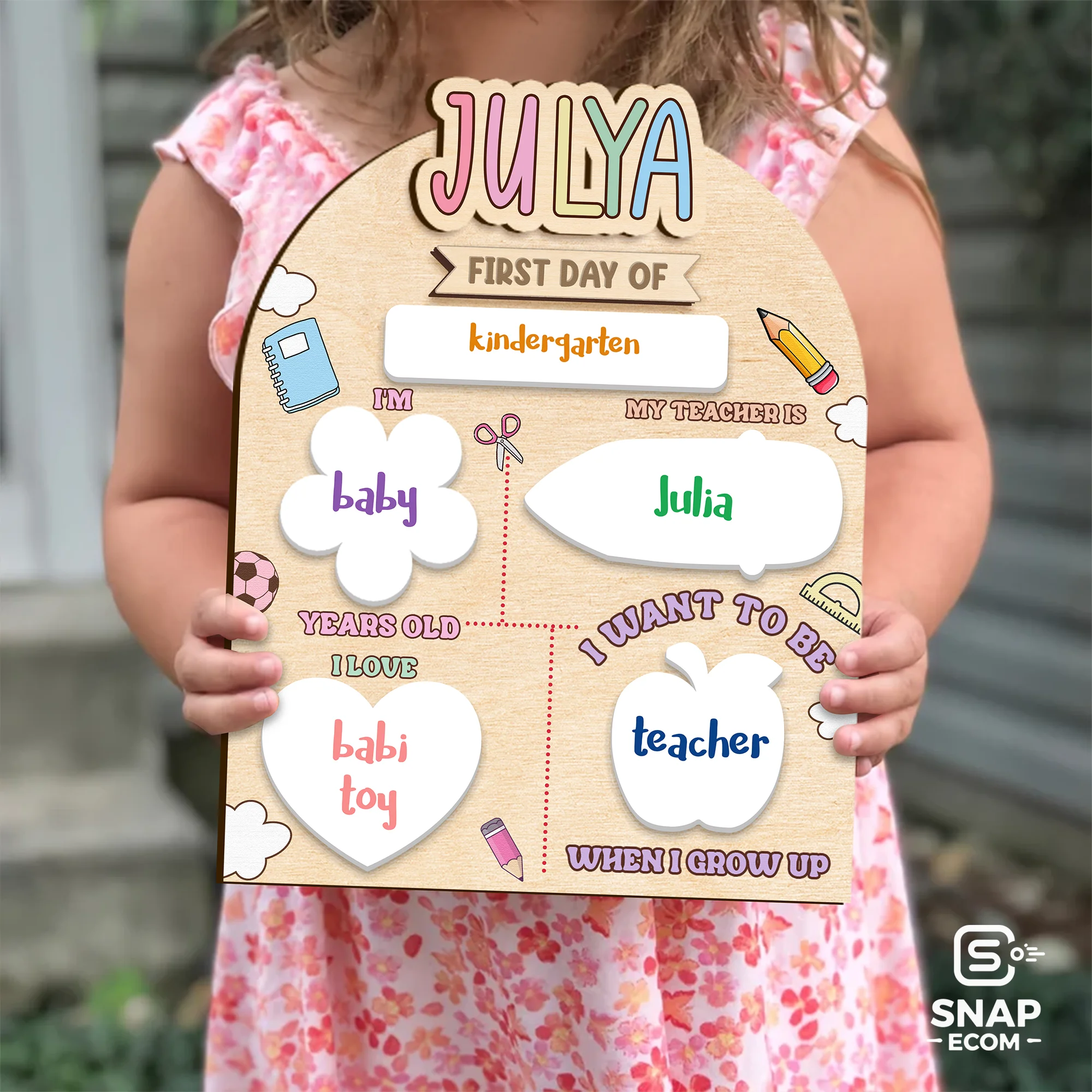 Persionalized First/ Last Day of School Sign Mix Wood and Acrylic - 2 layers - 10