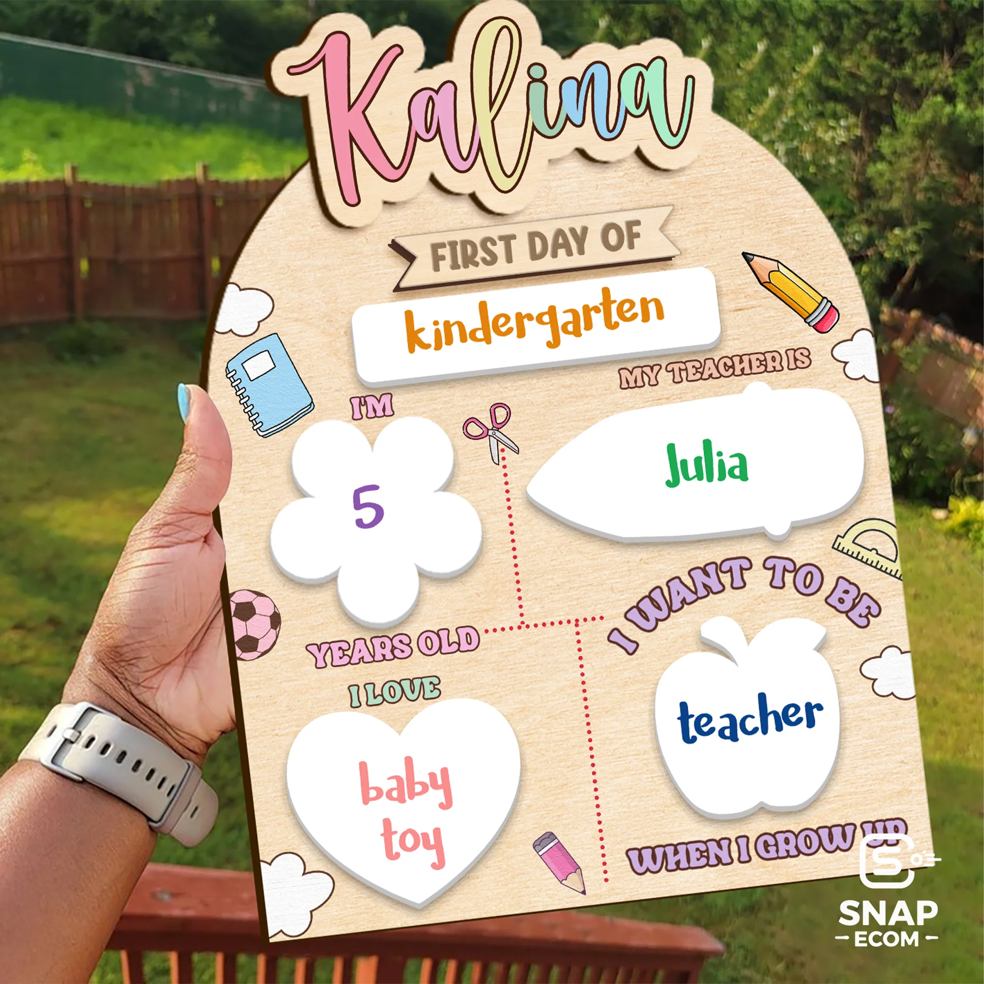 Persionalized First/ Last Day of School Sign Mix Wood and Acrylic - 2 layers - 11