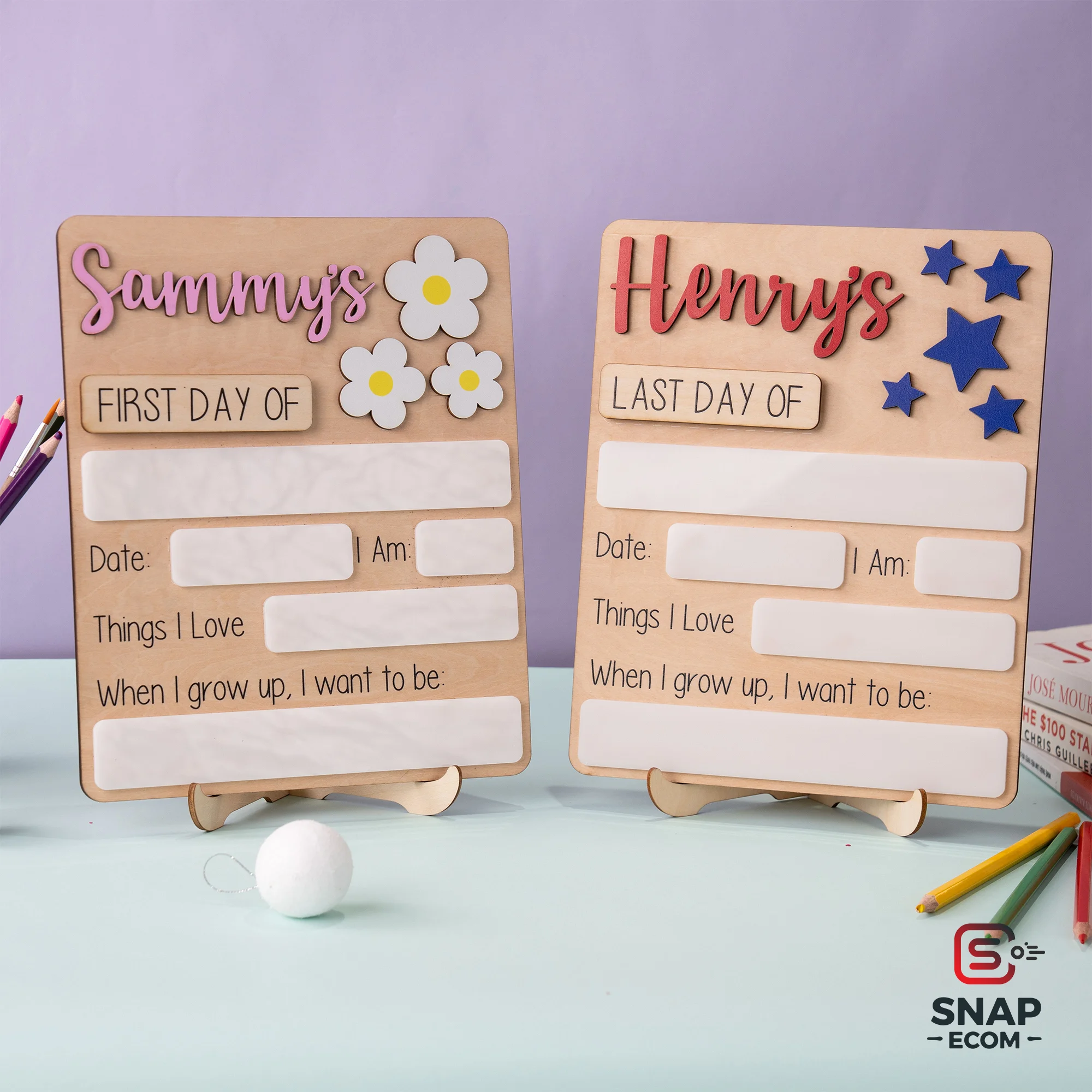 Persionalized First/ Last Day of School Sign Mix Wood and Acrylic - 2 layers - 15