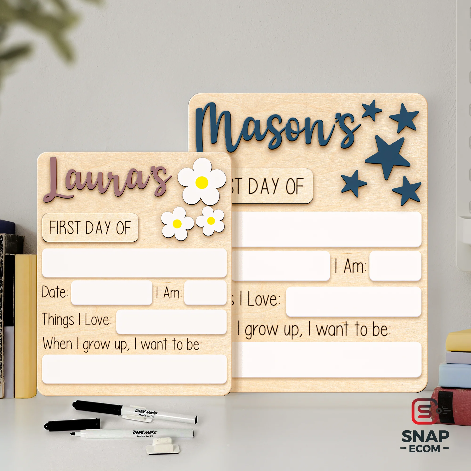 Persionalized First/ Last Day of School Sign Mix Wood and Acrylic - 2 layers - 16