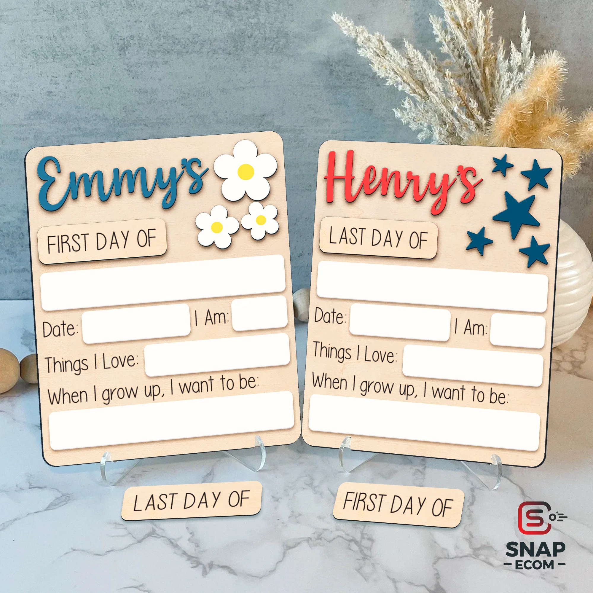 Persionalized First/ Last Day of School Sign Mix Wood and Acrylic - 2 layers - 18