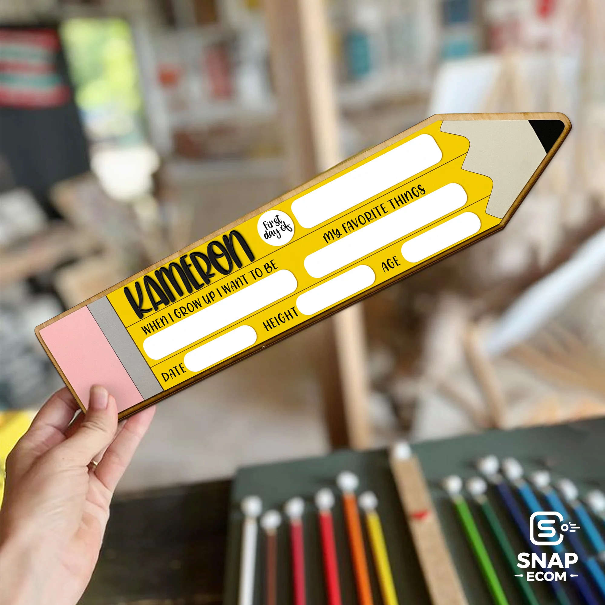 Persionalized First/ Last Day of School Sign Pencil Wood- 2 layers