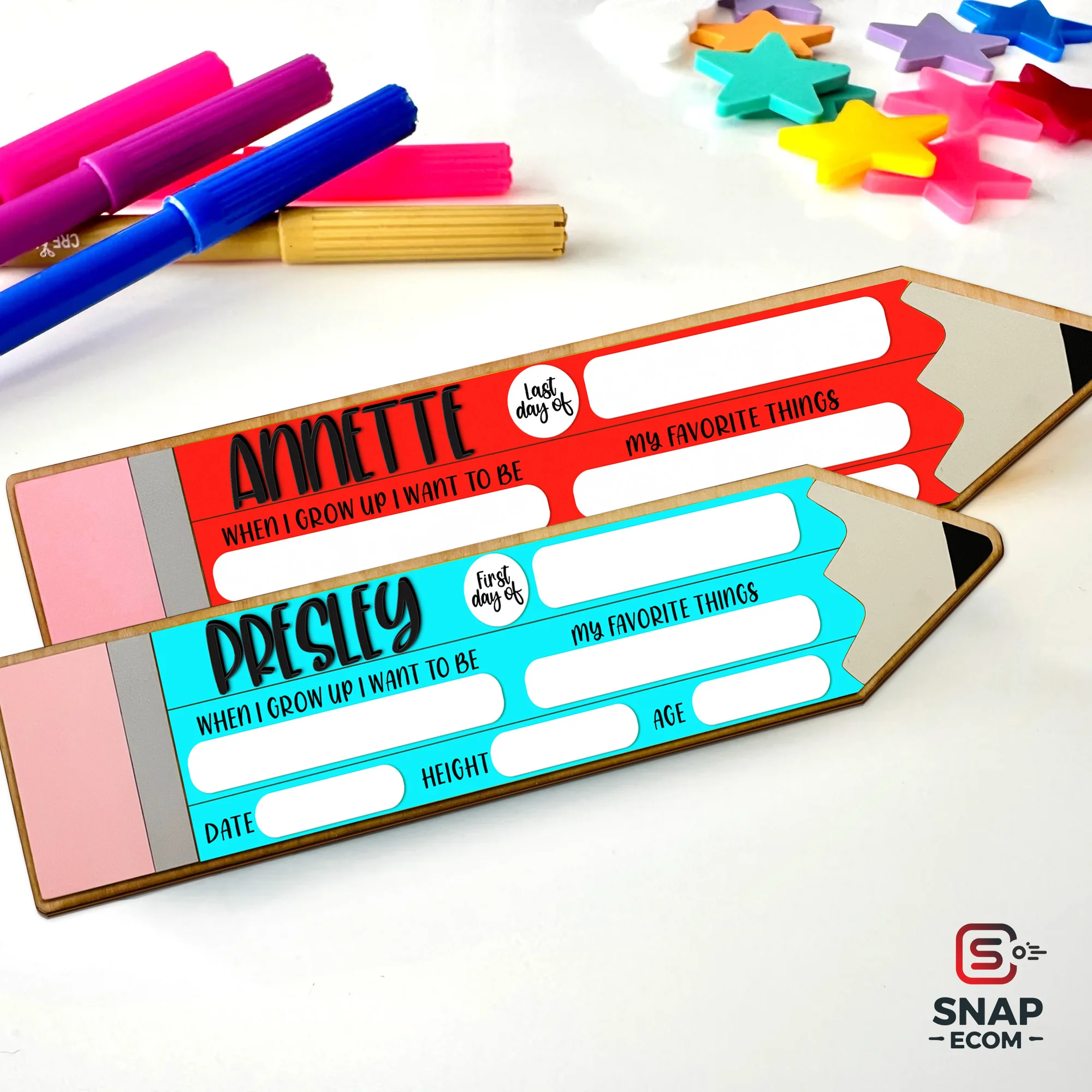 Persionalized First/ Last Day of School Sign Pencil Wood- 2 layers - 3