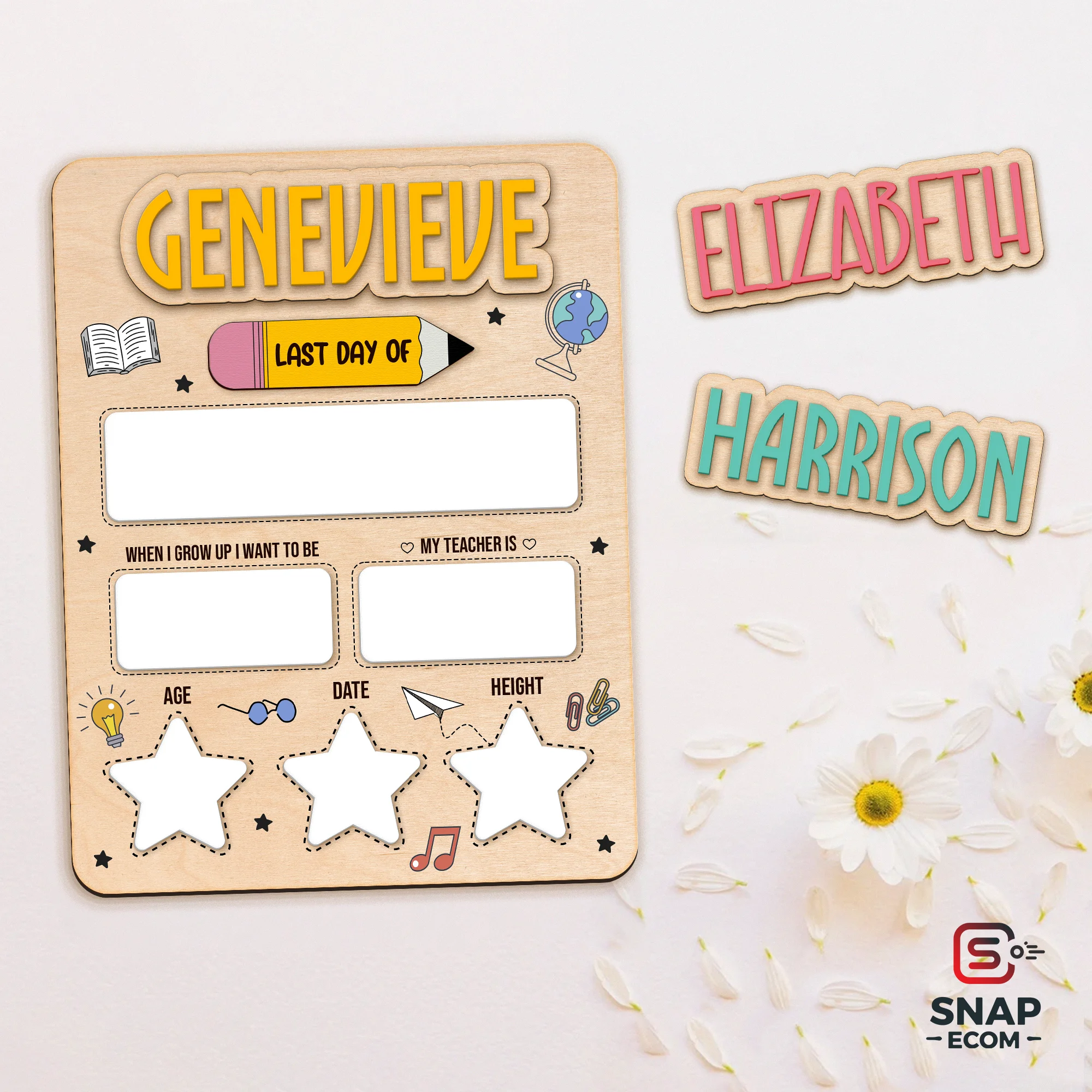 Persionalized First/ Last Day of School Sign Mix Wood and Acrylic - 3 layers - 2