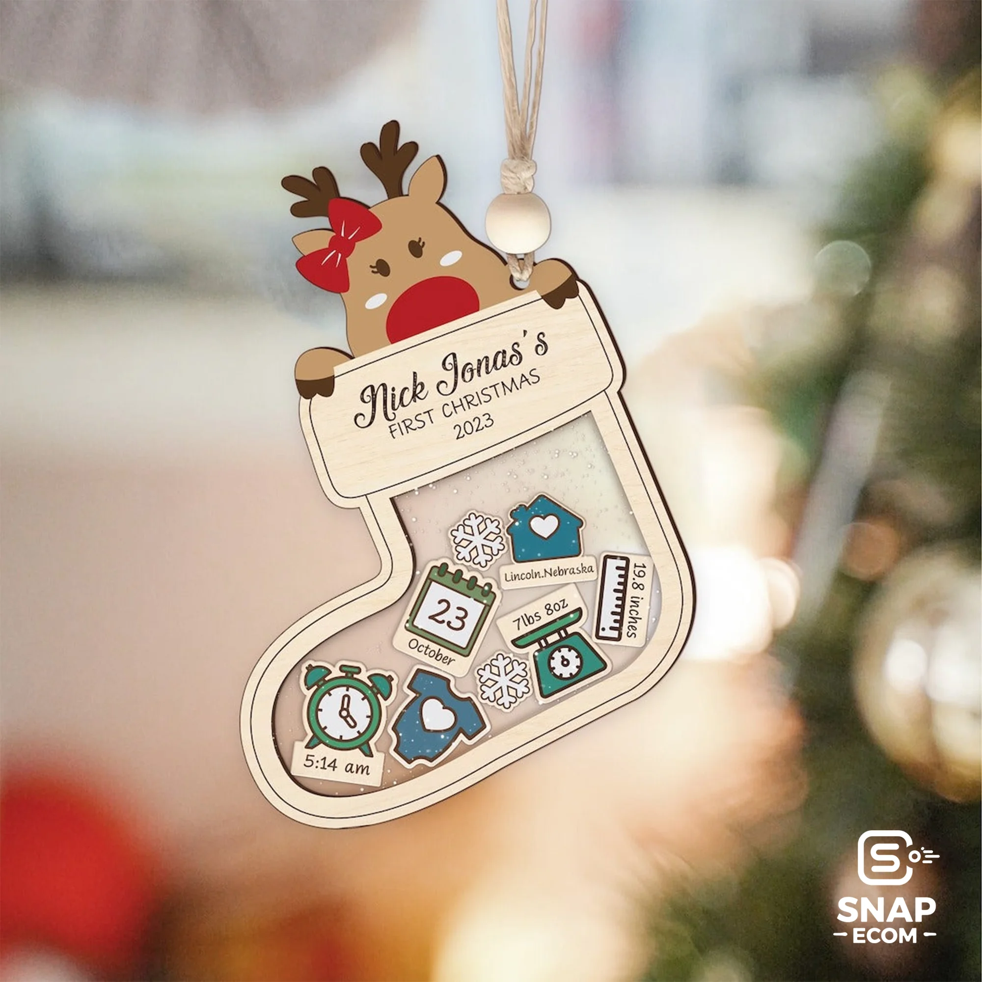 Personalized Teacher Gift Mix Wood and Acryic Ornament - 3 layers - 10