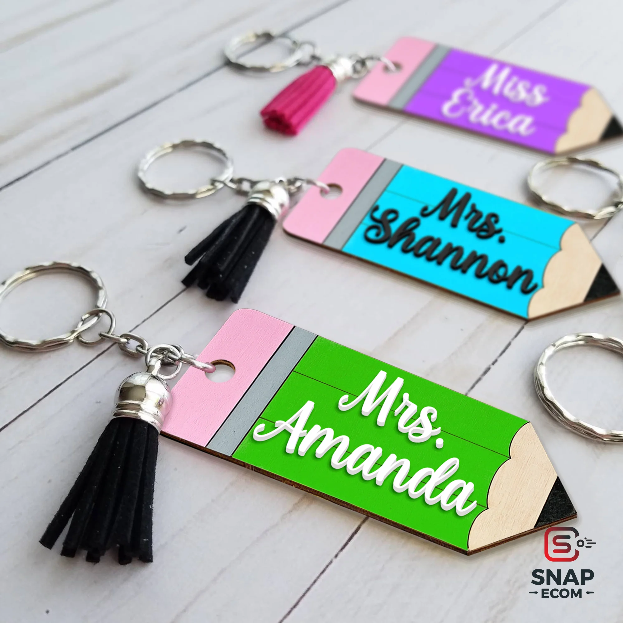 Personalized Wood Keychain - 2 layers