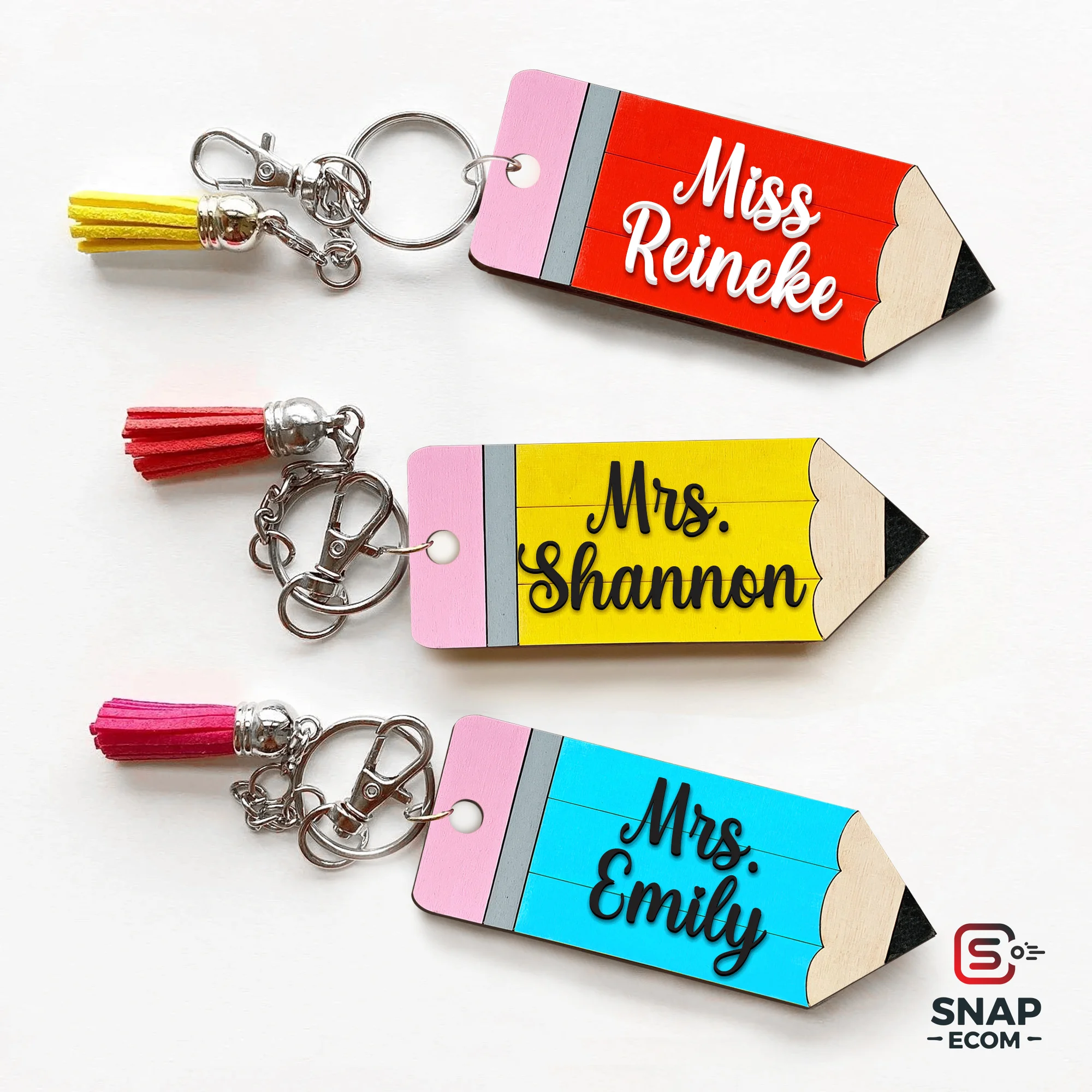 Personalized Wood Keychain - 2 layers - 5