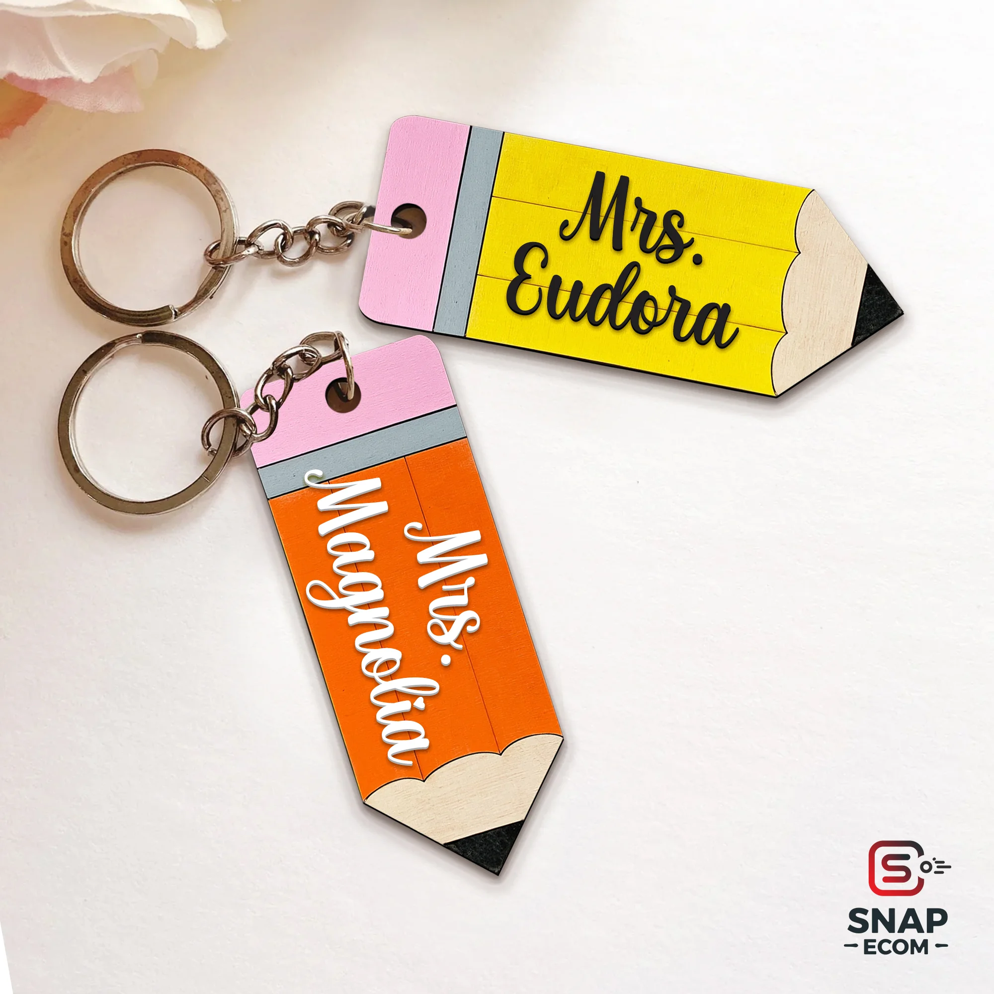 Personalized Wood Keychain - 2 layers - 8