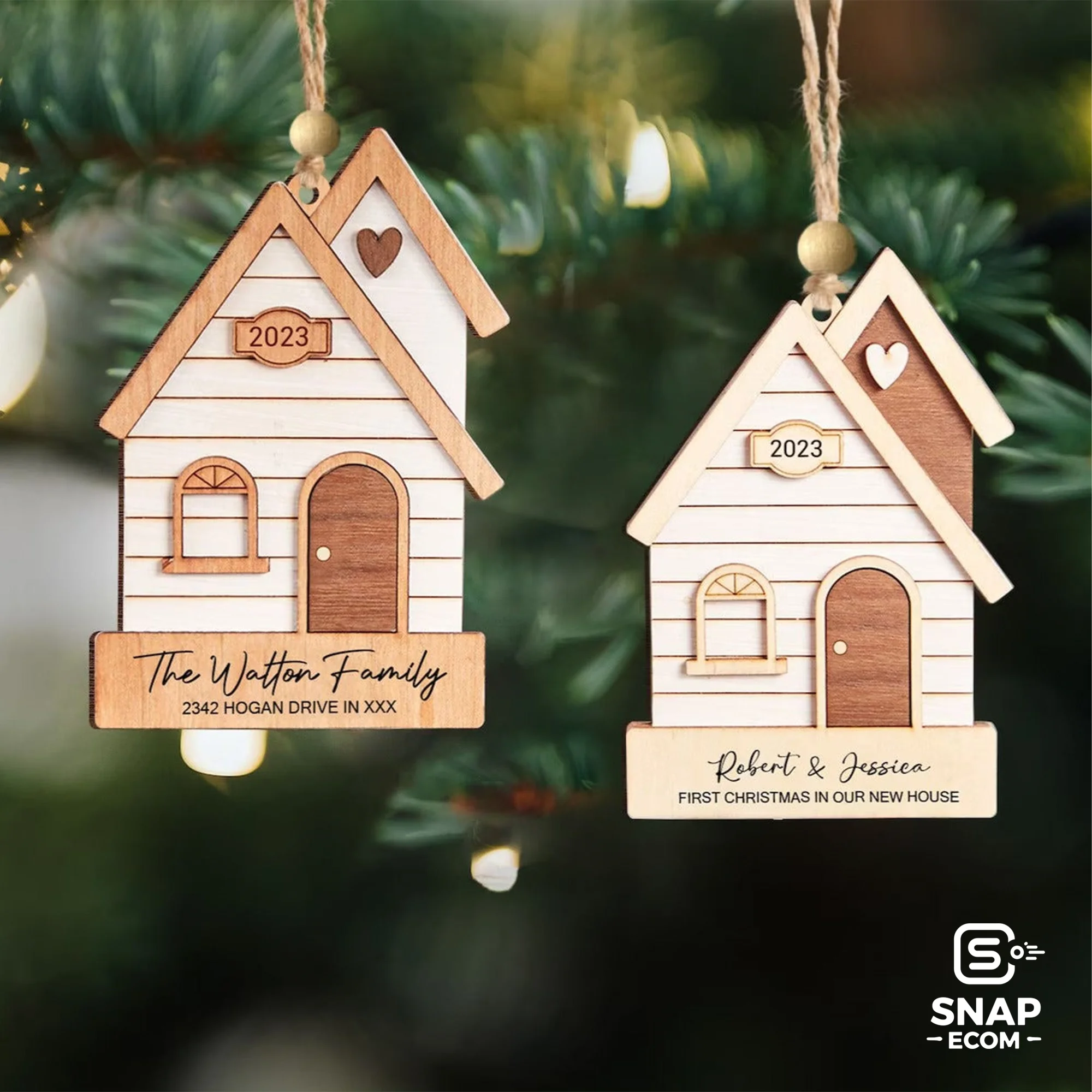 Personalized Wood Ornament 2 layers - 2