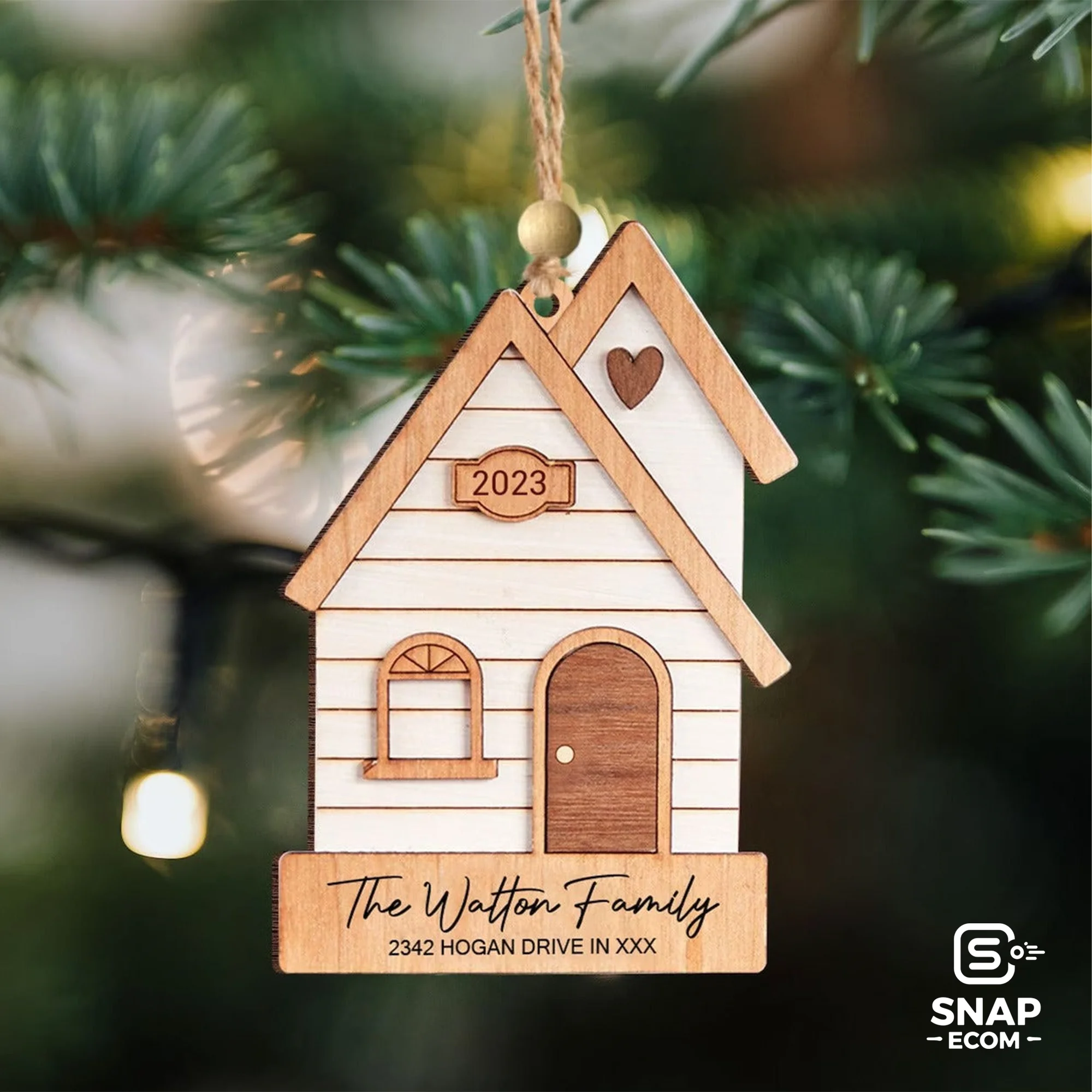 Personalized Wood Ornament 2 layers - 3