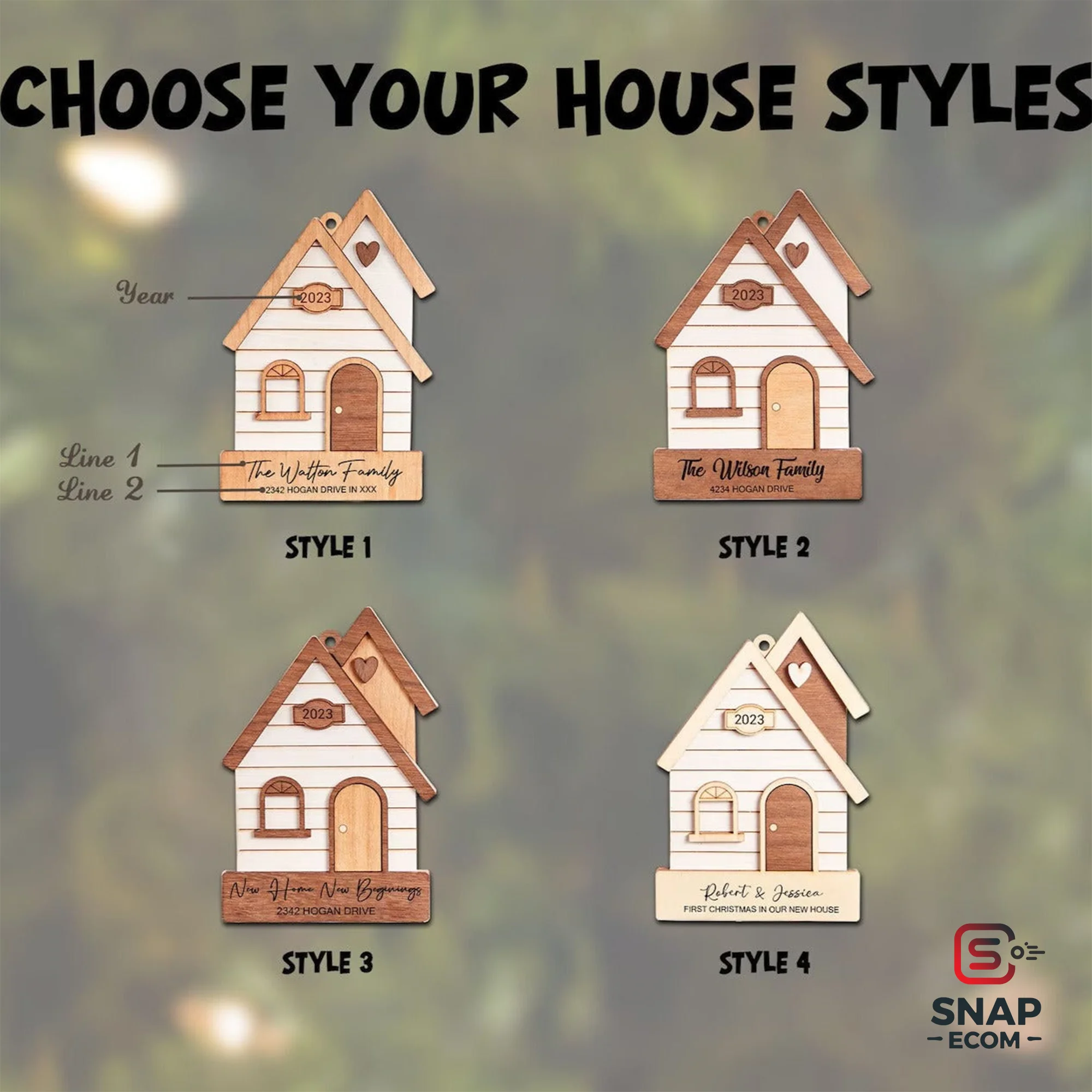 Personalized Wood Ornament 2 layers - 4