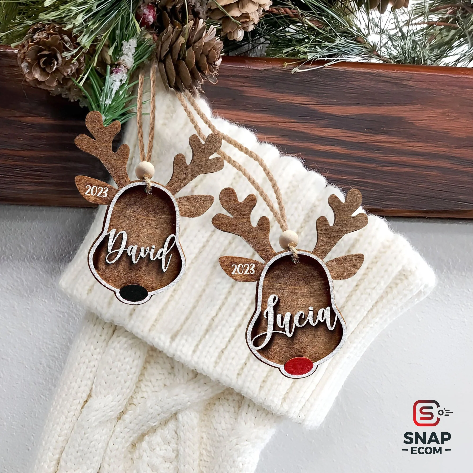 Personalized Wood Ornament 2 layers - 8